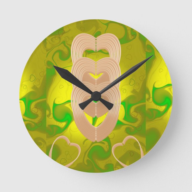  heart connection round clock (Front)