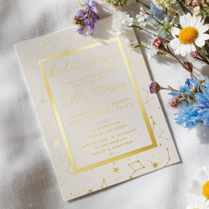 Heart constellation stars beige bridal shower