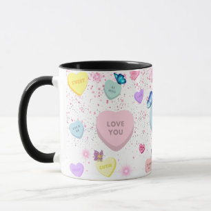 Heart Conversation Coffee Mug with Butterflies