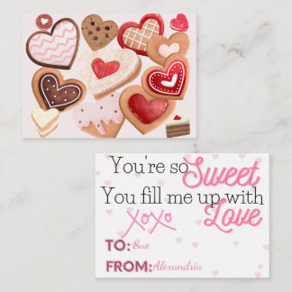Heart Cookies Classroom Valentines Kids Card