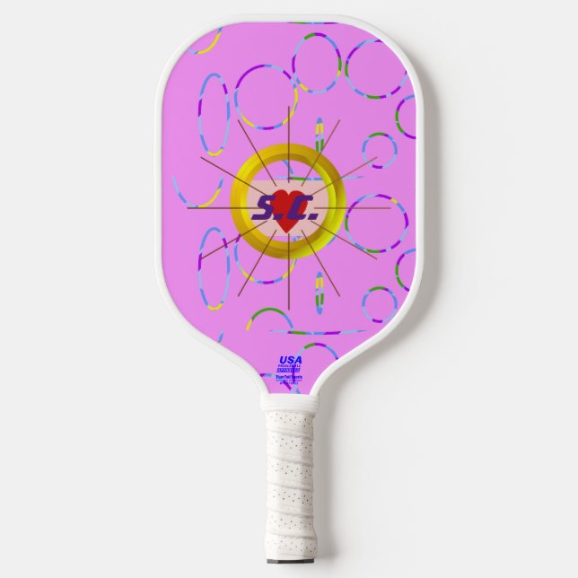 Heart Cool Pink Cool Pickleball Paddle (Front)