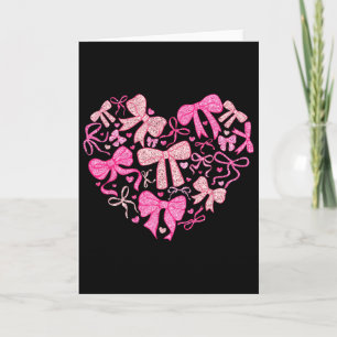Heart Coquette Bow Valentine Women Girl Card