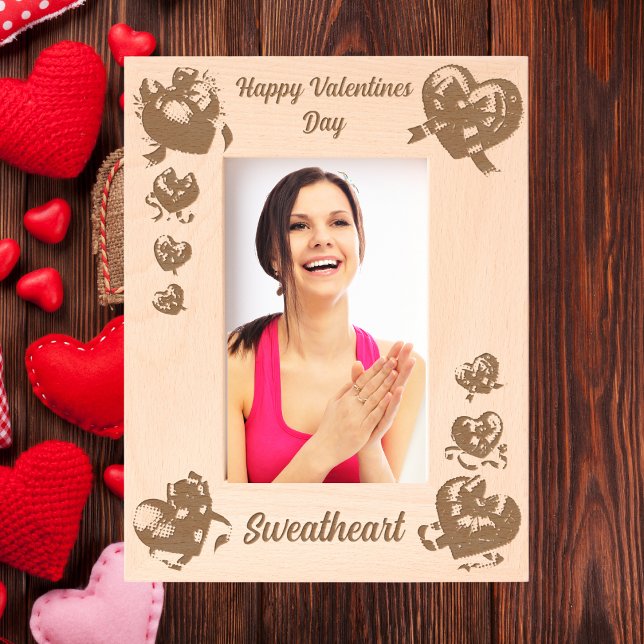 Heart Coquette Valentines Gift Laser Wooden Etched Frames (Creator Uploaded)