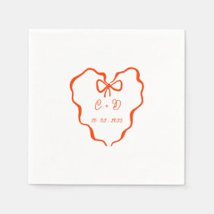 Heart coquette wedding napkin