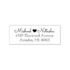 Heart Couple Return Address Rubber Stamp