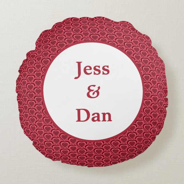 Heart Couple  Round Cushion (Front)