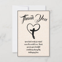 Heart Cross Thank You Text Message For Condolences