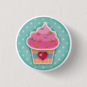 Heart Cupcake Button