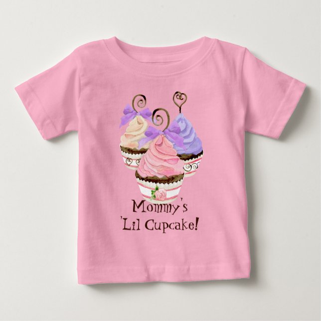 Heart Cupcake Trio "Mummy's 'Lil Cupcak" - T-shirt (Front)