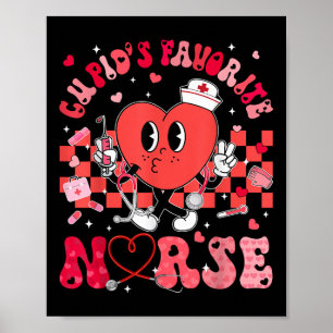 Heart Cupids Favourite Nurse Valentines Day Rn Cna Poster