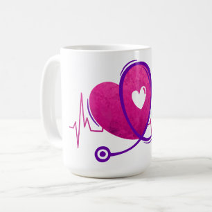 Heart Curve With Medical Stethoscope 2 Coffee Mug