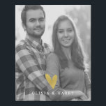 Heart Custom Photo - Faux Wrapped Canvas Print<br><div class="desc">Add your best photo to this faux wrapped canvas print. Easily add your custom text below the elegant faux gold heart.</div>