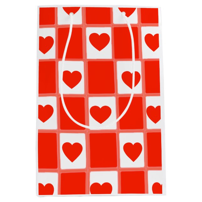 heart custom Sustainable Premium Crew Sock Medium Gift Bag (Front)