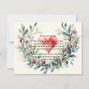 Heart Custom Wedding Thank You Card