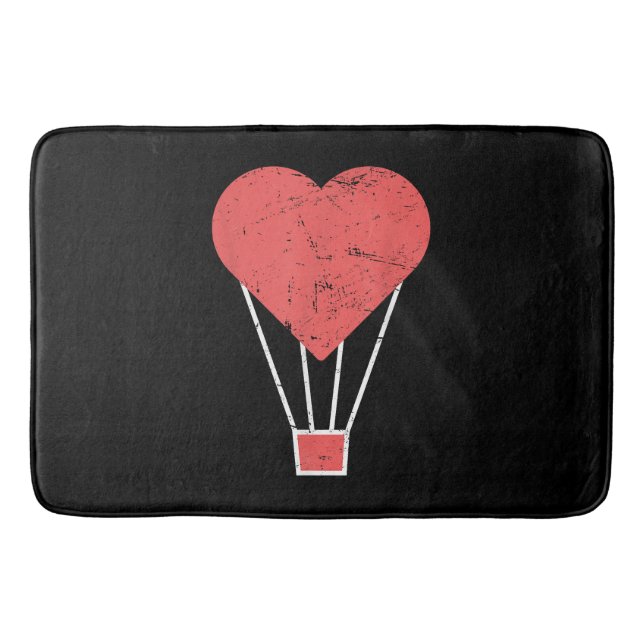Heart  Cute Hot Air Balloon Bath Mat (Front)