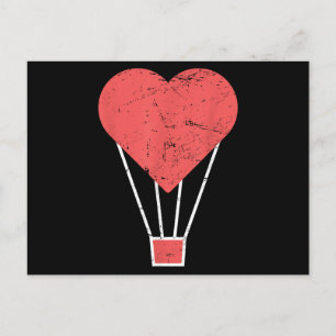 Heart Cute Hot Air Balloon Holiday Postcard