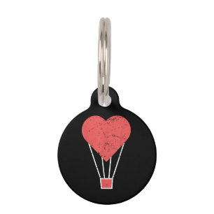 Heart Cute Hot Air Balloon Pet Tag