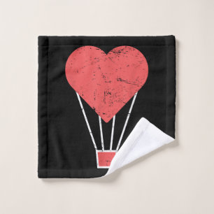 Heart  Cute Hot Air Balloon Wash Cloth