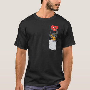 Heart Dachshund Pocket Valentines Day Cute Dog Pup T-Shirt
