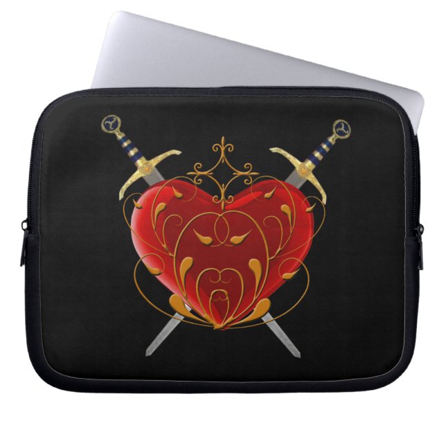 Heart & Daggers Laptop Sleeve (Front)
