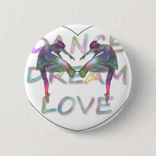 heart dance 6 cm round badge