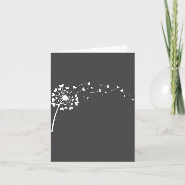 Heart Dandelion Flower Love Cute Valentines Day Wo Card (Front)