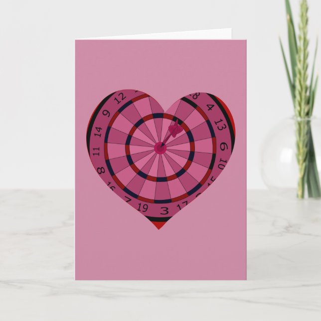 Heart Dart Board Valentine's Day Card (Front)