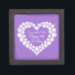 Heart daughter 21st birthday gift box<br><div class="desc">Pretty diamond graphic effect on purple keepsake gift box. Perfect to showcase a extra special gift for your daughter on special 21st Birthday. Gift box reads: "To our daughter Eveline. Happy 21st Birthday",  or can be customised with your own words and name. Exclusive design by Sarah Trett.</div>