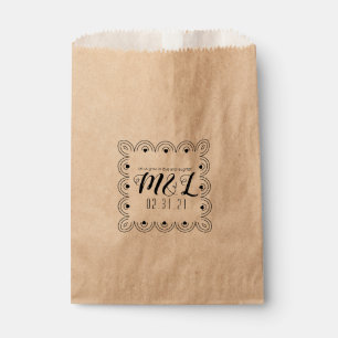 Heart Deco Geometric Wedding Logo Wedding Favour Bag