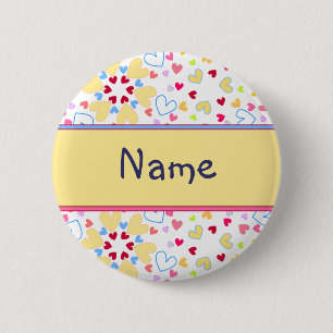 Heart Design 6 Cm Round Badge