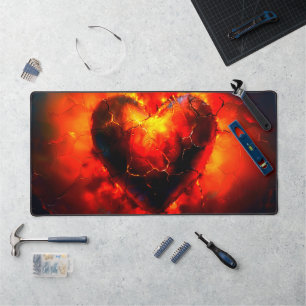 Heart Design Desk Mat