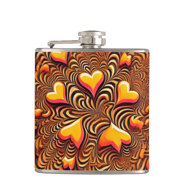 Heart Design Hip Flask (Front)