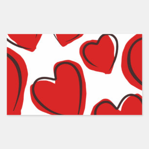 Heart Design Rectangular Sticker