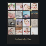 Heart Detail 16 Photo Family Custom Personalised Faux Canvas Print<br><div class="desc">Easy designed by you - custom 16 photo template created by you personalised wall art - Faux Wrapped Canvas Print from Ricaso - add your own photographs and text to this great faux canvas - with small gold heart detail</div>
