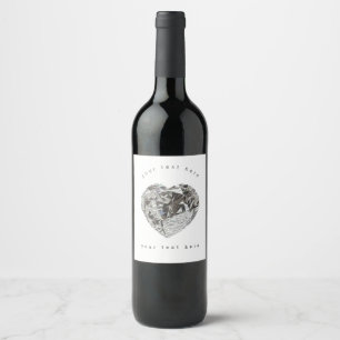 Heart Diamond Wine Label