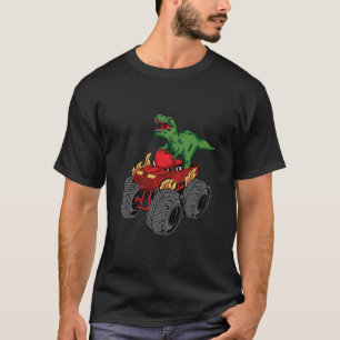 Heart Dino Valentine's Day Monster Truck Date Coup T-Shirt