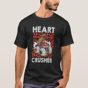 Heart Dinosaur Crusher Valentines Day Rex Riding C T-Shirt