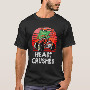 Heart Dinosaur Crusher Valentines Day T-Rex Riding T-Shirt