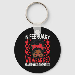Heart Disease African American Girl In February We Key Ring