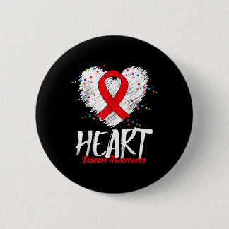 Heart Disease Awareness _2  6 Cm Round Badge