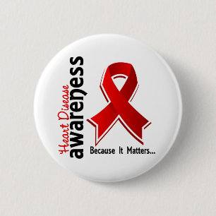 Heart Disease Awareness 5 6 Cm Round Badge