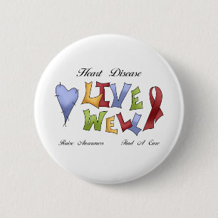 Heart Disease Awareness 6 Cm Round Badge