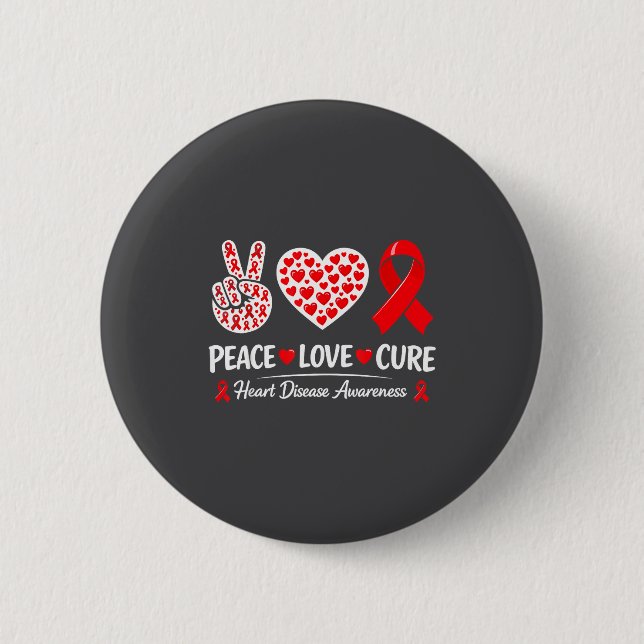 Heart Disease Awareness  6 Cm Round Badge (Front)