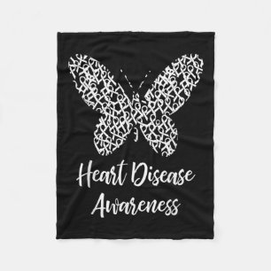 Heart Disease Awareness Butterfly Gift February We Fleece Blanket