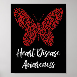 Heart Disease Awareness Butterfly Gift February We Poster