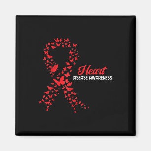 Heart Disease Awareness Butterfly Go Red Heart Magnet