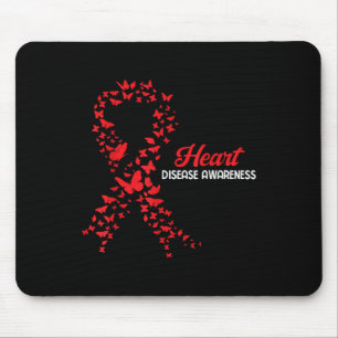 Heart Disease Awareness Butterfly Go Red Heart Mouse Pad