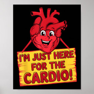 Heart Disease Awareness Cardio Humour Workout Fitn Poster