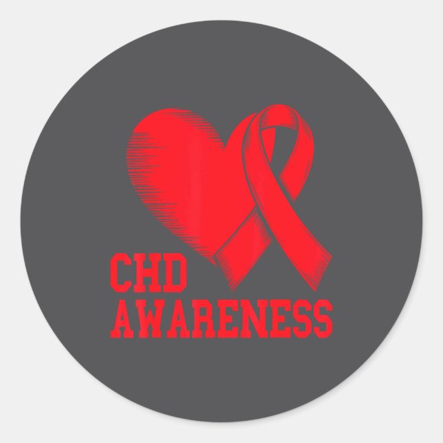 Heart Disease Awareness  Classic Round Sticker (Front)