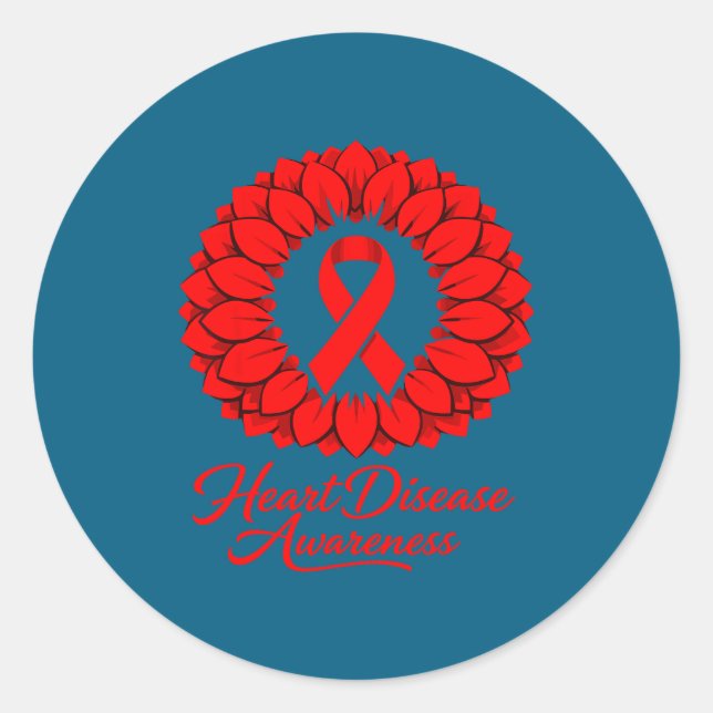 Heart Disease Awareness  Classic Round Sticker (Front)